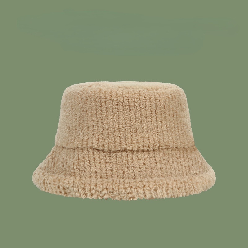 Mũ lông cừu giữ ấm màu sắc đơn giản phong cách Nhật Bản dành cho bạn nữ