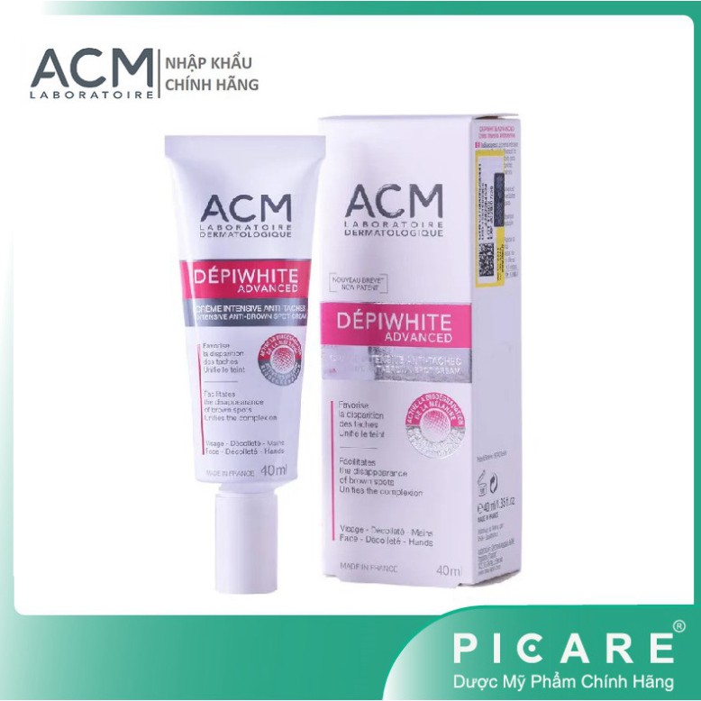 [CHÍNH HÃNG] Kem dưỡng làm mờ và giảm đốm nâu, tàn nhang ACM Depiwhite Advanced Intensive Anti Brown Spot Cream 40ml