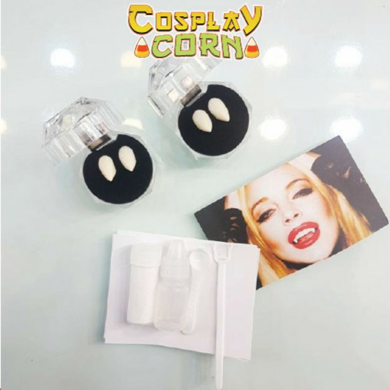 Răng nanh giả hóa trang cosplay và keo gắn nanh giả hóa trang nanh ma cà rồng người sói