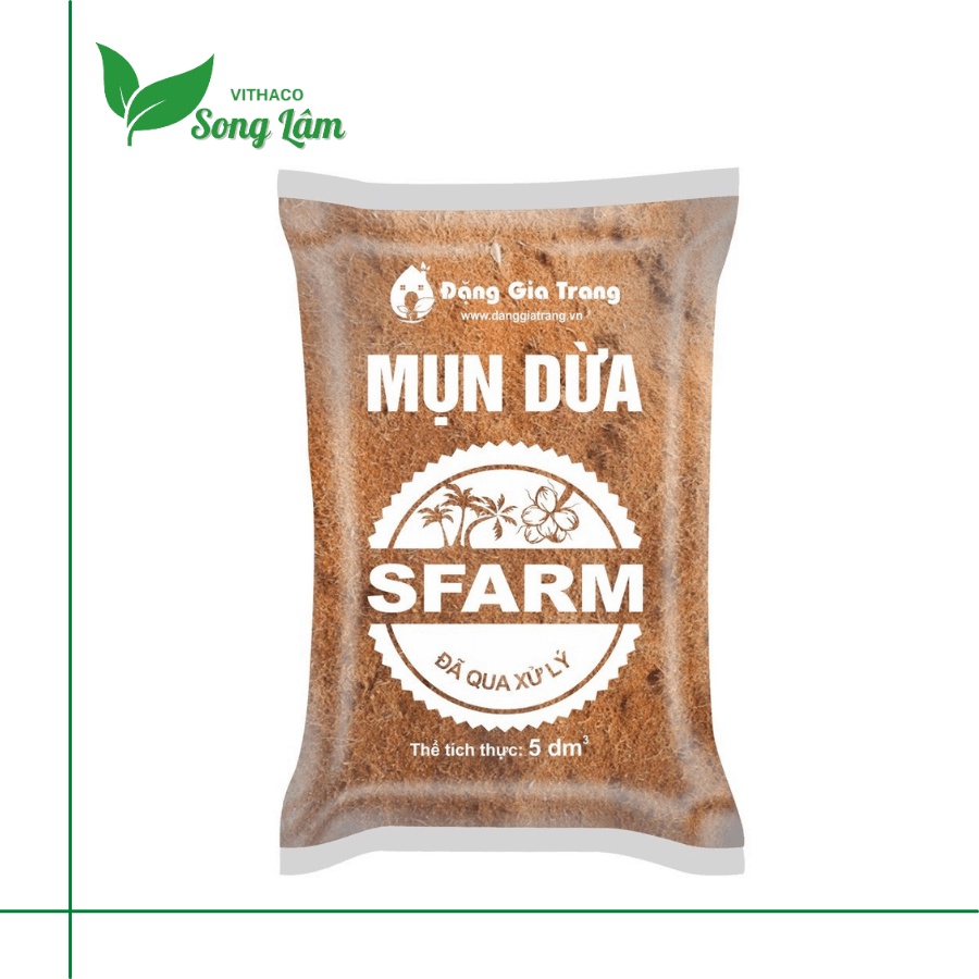 Mụn dừa trồng cây đã qua x.ử lý Sfarm (bao 5dm3)