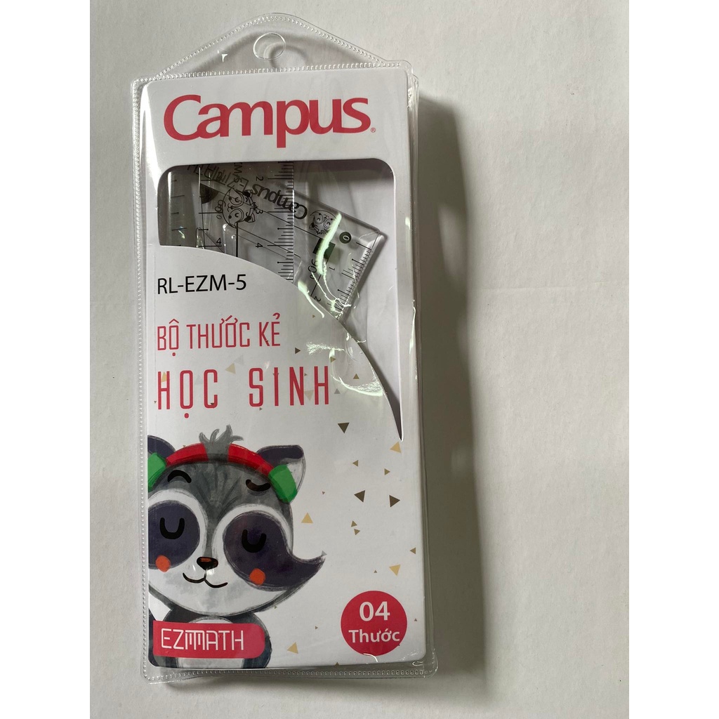 Bộ eke- thước kẻ học sinh 4 món Campus