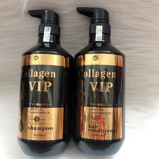 Cặp dầu gội xả vip collagen nhật bản 800mlx2 kích thích mọc tóc ngăn ngừa gẫy rụng