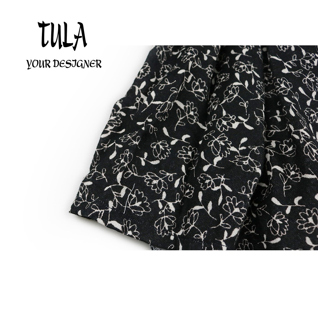 Váy Đầm Bé Gái Bồng Xòe Cổ Trắng Vải Xô 2 Lớp Hàn Quốc