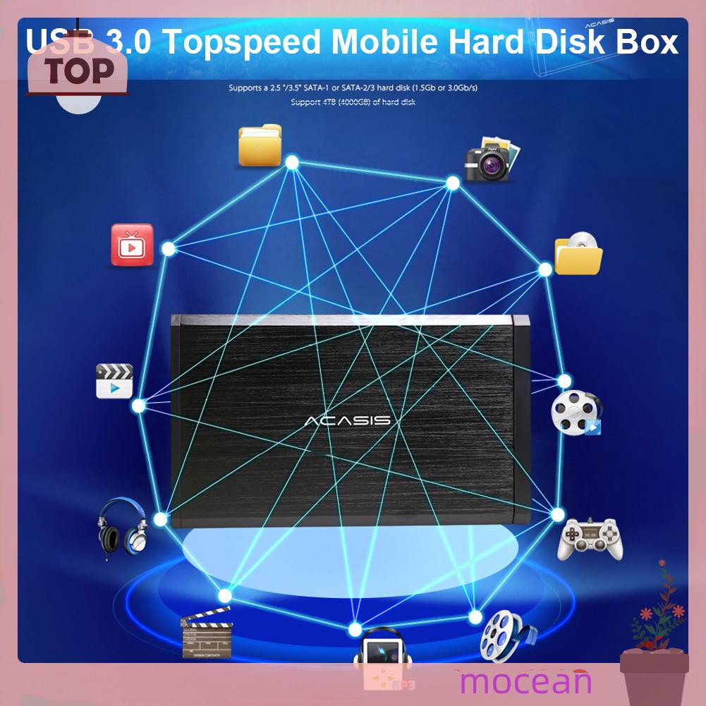 Hộp Đựng Ổ Cứng Ngoài Usb 3.0 Hdd 2.5 / 3.5 Inch Sata Bằng Hợp Kim Nhôm Mocean | BigBuy360 - bigbuy360.vn