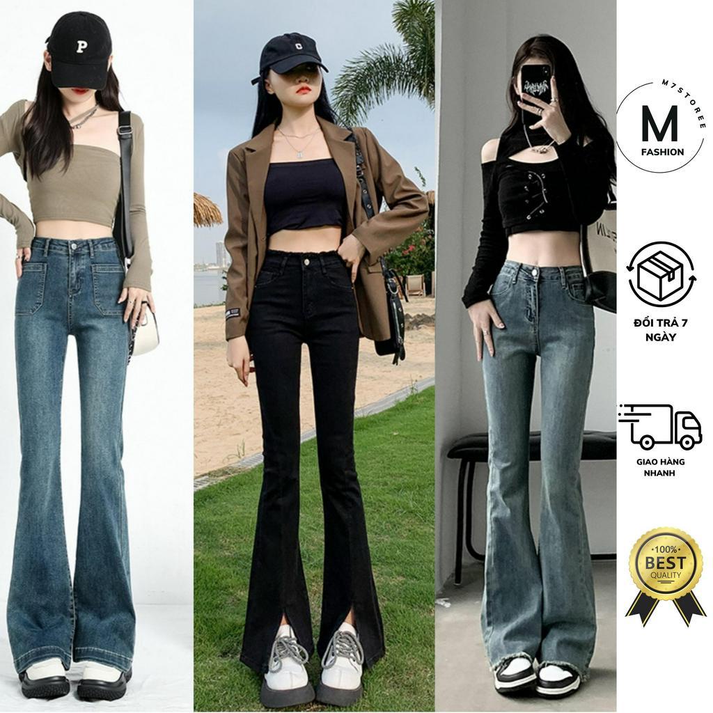 Quần m jean nữ ống loe siêu xinh hotren