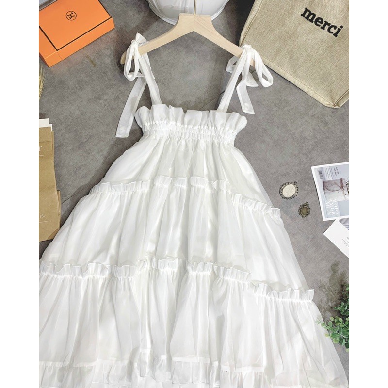 (Video+hình ảnh thật) Đầm babydoll trắng xoè 2 dây nhiều tầng xoè bồng, váy công chúa đáng yêu kỉ yếu tiệc du lịch đẹprẻ | BigBuy360 - bigbuy360.vn
