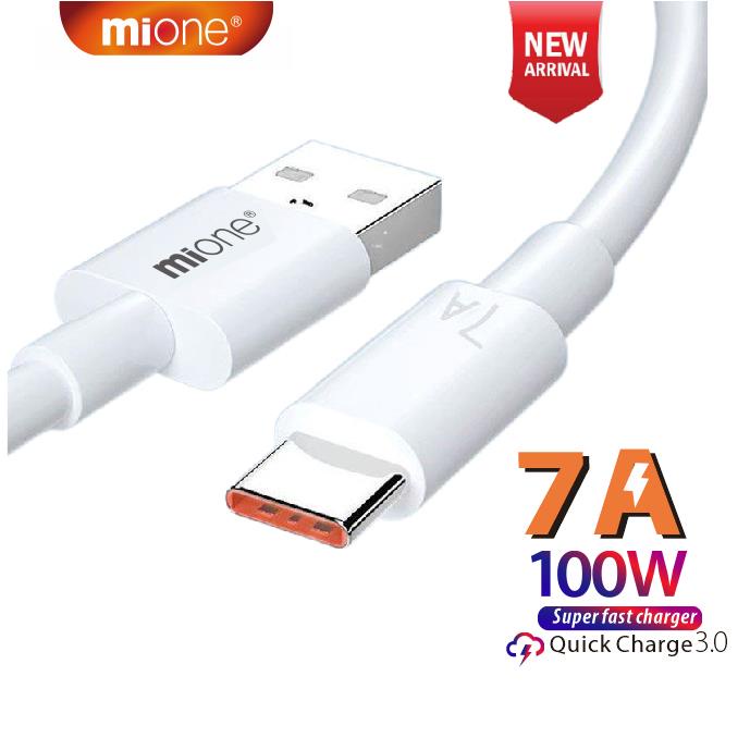 Cáp Sạc Nhanh 100W Mione Cáp Sạc Nhanh Chân USB Type C 6A 7A 66W 100w USB Sang Type C Dài 1M 2M Cho Adroid HUAWEI Xiaomi