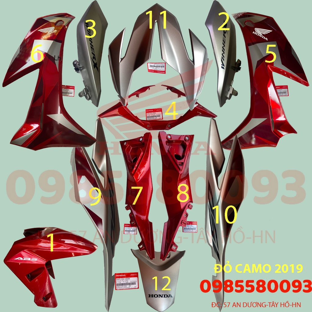 Dàn áo Winner X Đỏ Camo 2019 CHÍNH HÃNG, CÓ BÁN LẺ TỪNG MÓN