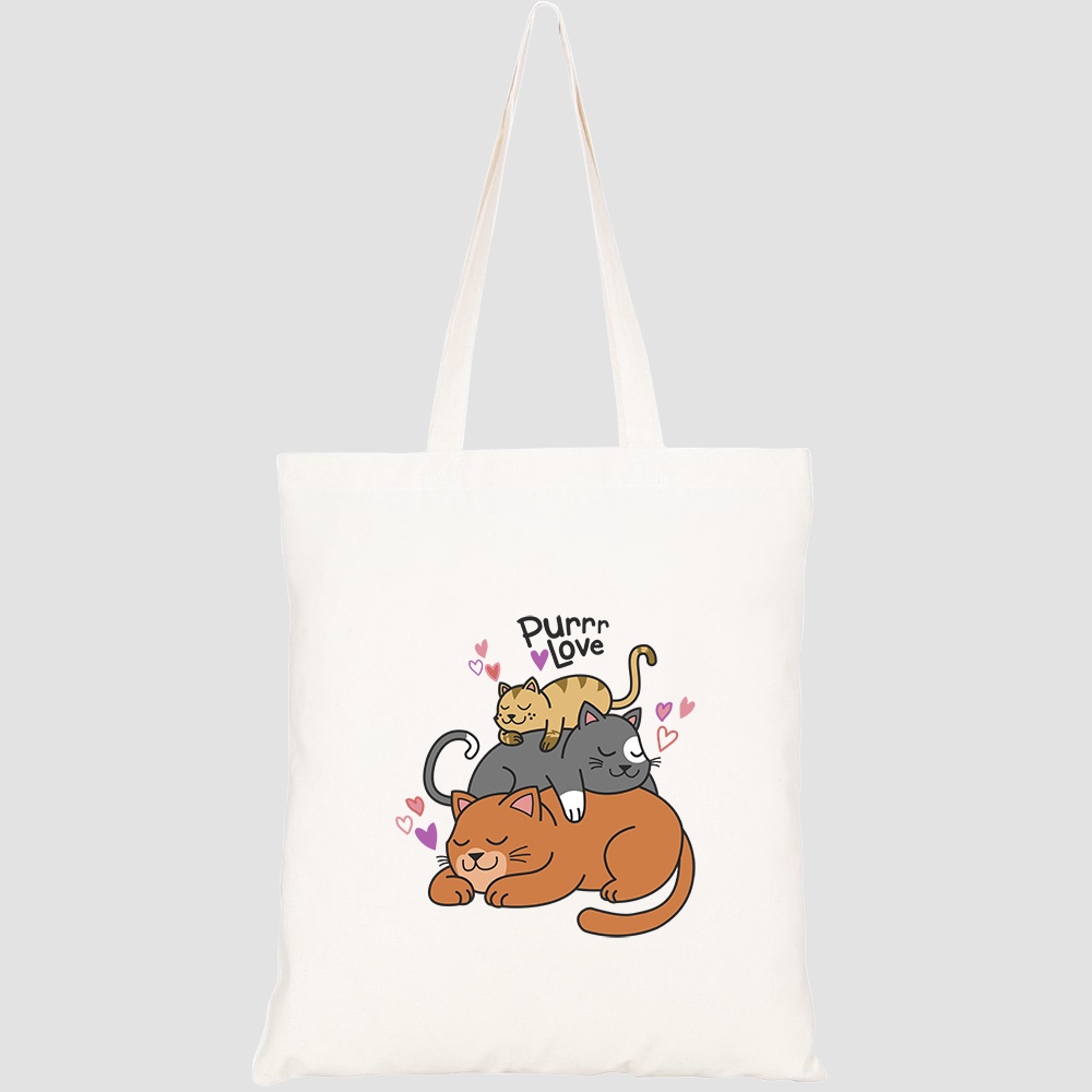 Túi vải tote canvas GINKO in hình amor felino HT96 5076