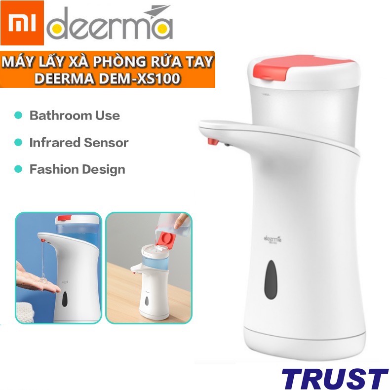 Máy rửa tay Xiaomi Deerma lấy xà bông Tự Động DEM-XS100 cảm ứng tiệm cận Xiaomi Youpin - chính hãng