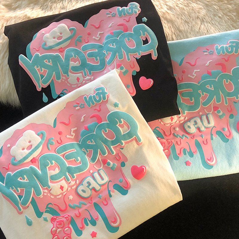 NRVP Áo Thun Nữ Tay Ngắn In Hình Phong Cách Hàn Quốc Thời Trang Mùa Hè 2022