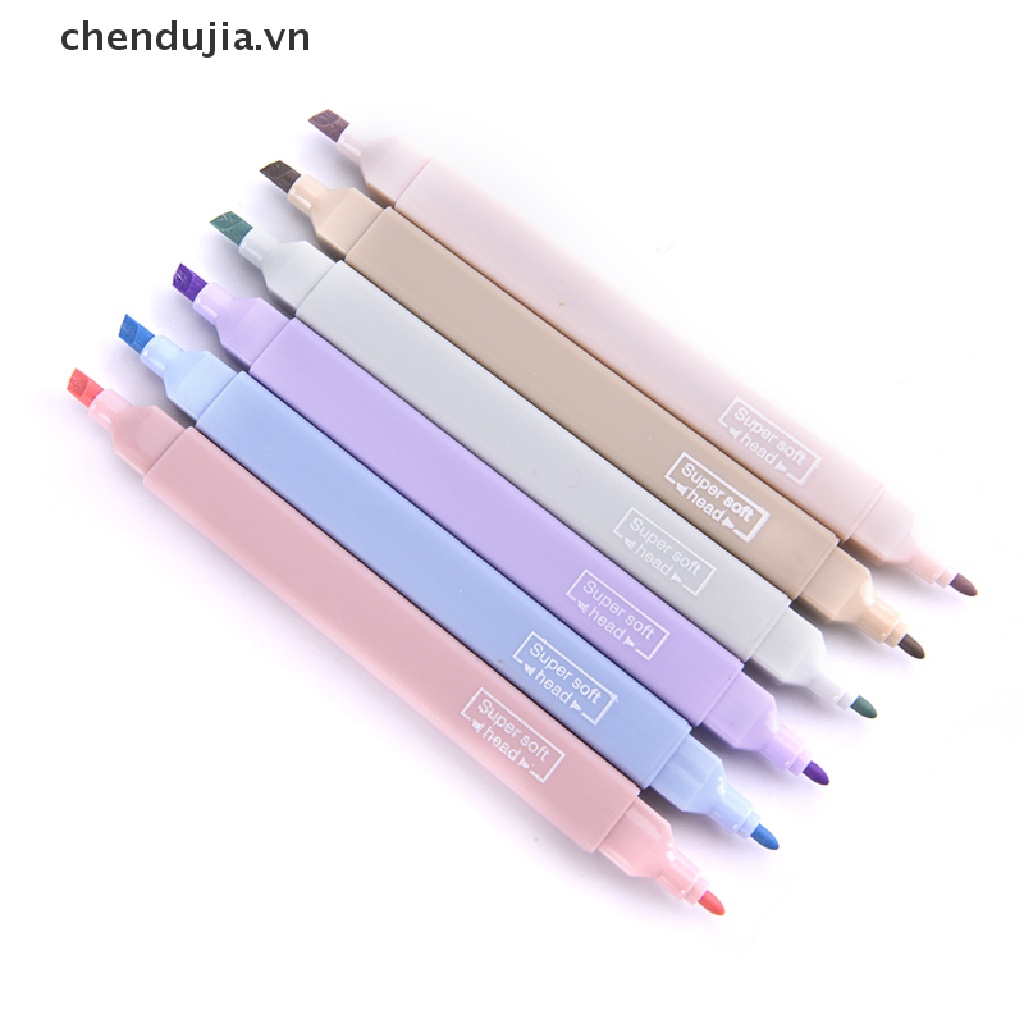 Set 6 Bút gel Đánh Dấu Hai Đầu Màu Pastel