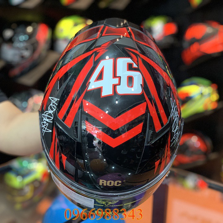 Giá Tận Kho - Mũ bảo hiểm Fullface chính hãng Roc R01 tem 46 đỏ