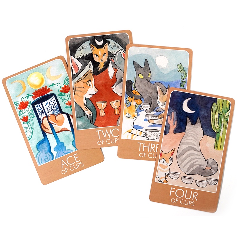 Bộ Bài Tarot Cat a 78 Lá Kích Thước Lớn 13 * 8 * 4cm