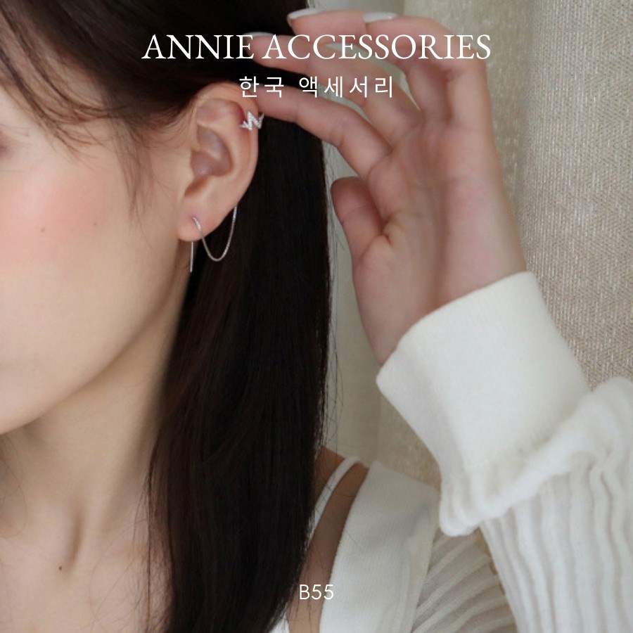 Bông tai kẹp vành kiểu ziczac cá tính đeo thời trang ( 1 CHIẾC ) ANNIE - B55