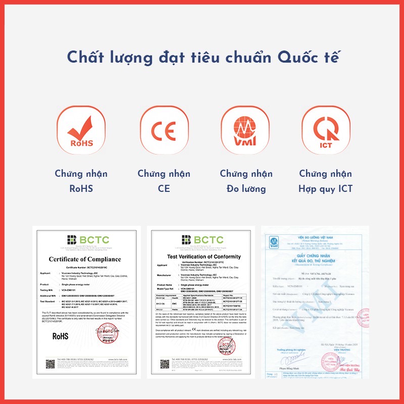 Công tơ điện tử Wifi thông minh Vconnex, kết nối app,có chứng chỉ đo lường, bảo hành 2 năm, Smart Home