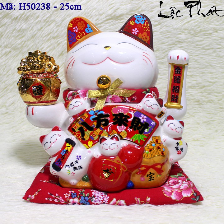 [ Giá gốc] Mèo Thần Tài vẫy tay may mắn - cao 20cm - 26cm