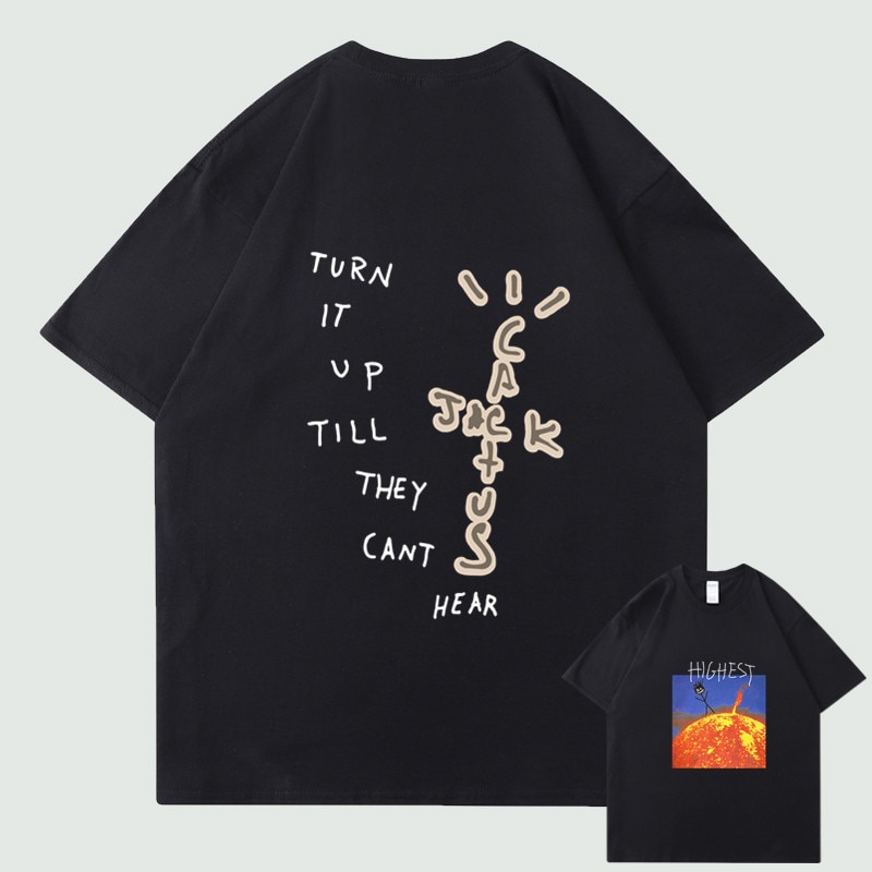 Áo thun tay ngắn họa tiết Astroworld Travis Scott Harajuku thời trang mùa hè 2021