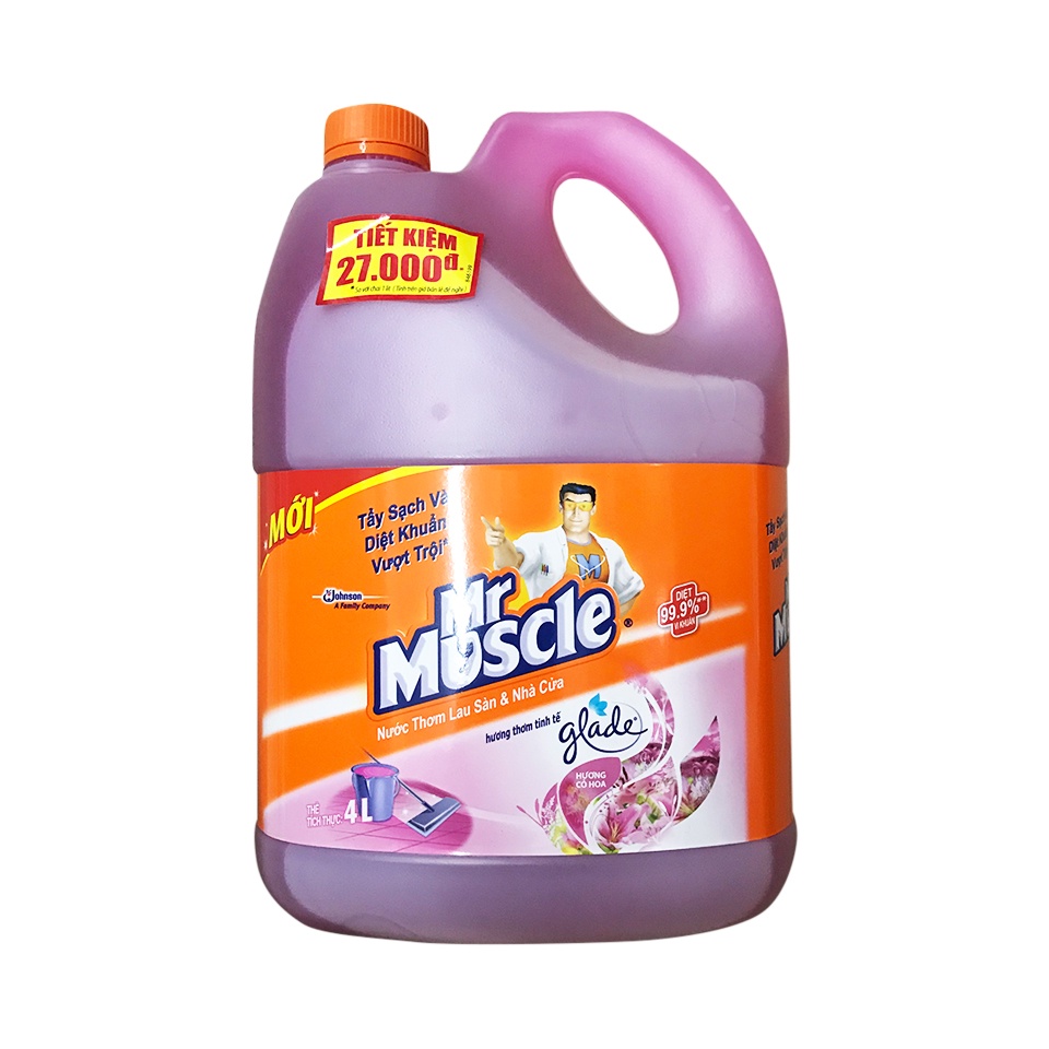 Nước Lau Sàn Nhà Glade hương hoa 4L