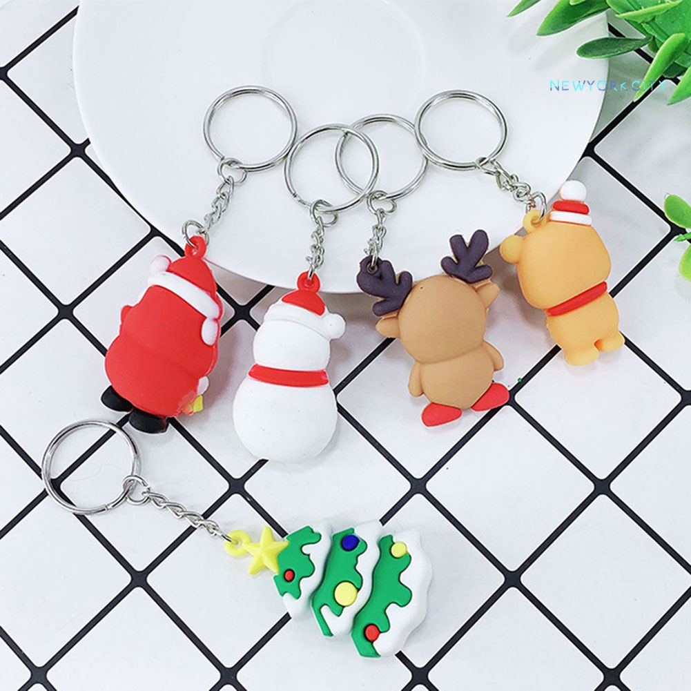 Móc Khóa Silicone PVC Hình Ông Già Noel Tuần Lộc Giáng Sinh