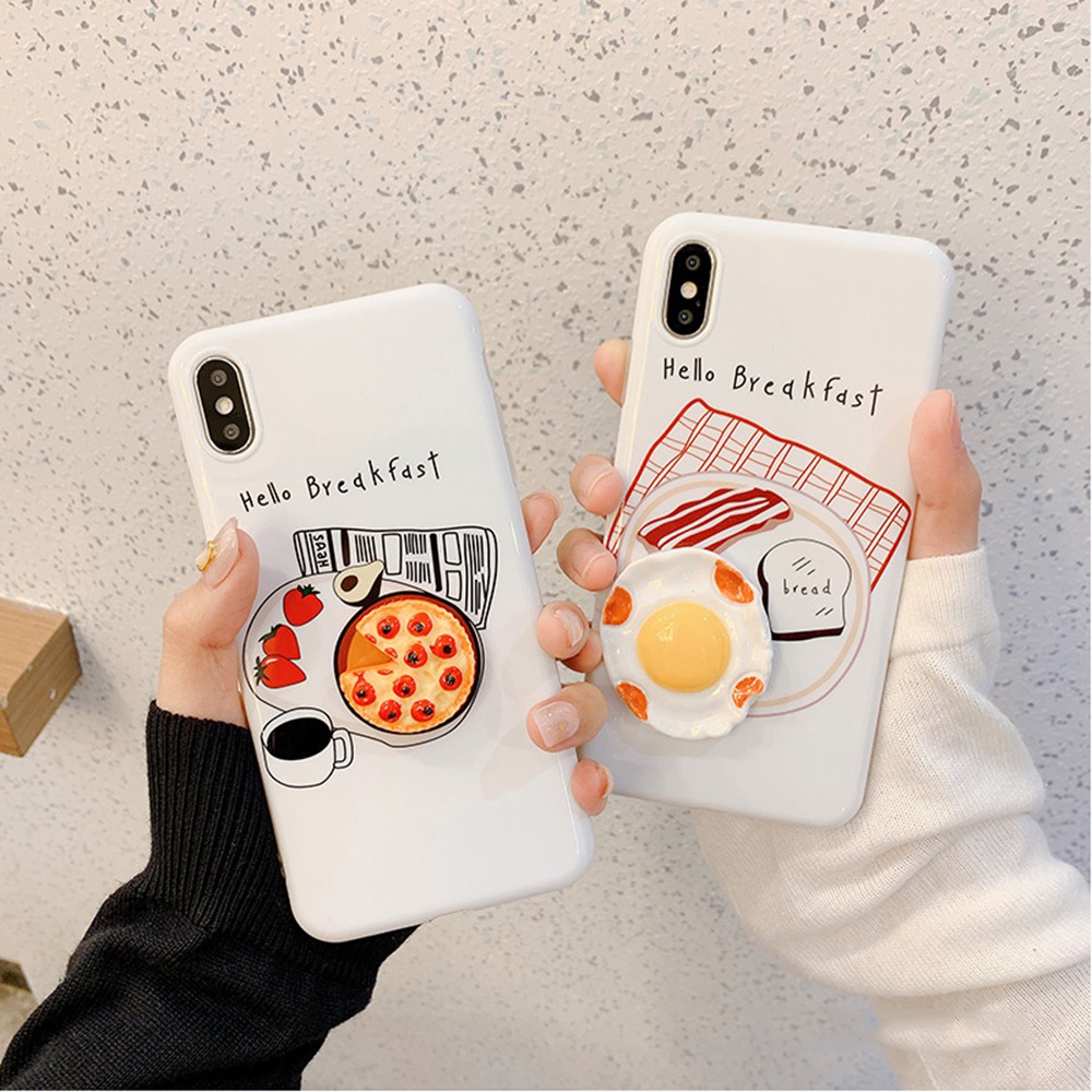 Ốp điện thoại nhựa in hình pizza/ quả trứng 3D lạ mắt cho điện thoạiiPhone XSMAX/XR/ X/8+/8/7+/7/6/6+/6S | BigBuy360 - bigbuy360.vn