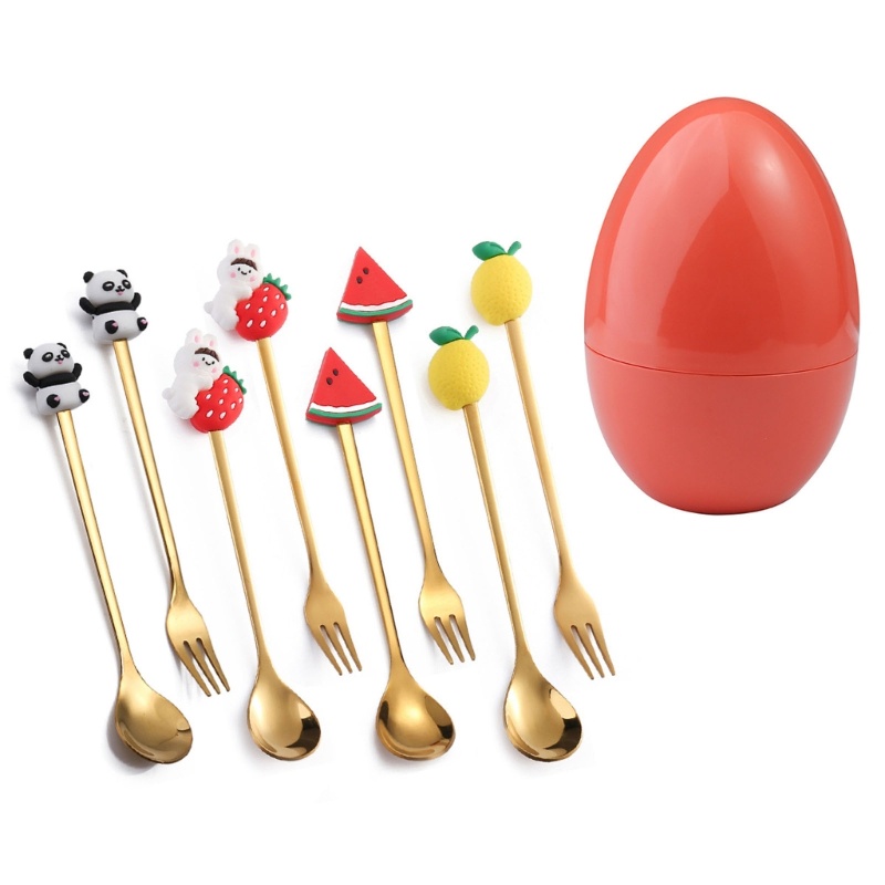 Set 8 Muỗng Nĩa Ăn Tráng Miệng 3 Kiểu Sáng Tạo Cho Bữa Tiệc