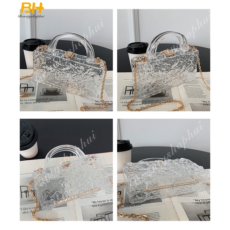 Túi Xách Tay Dự Tiệc Tối Bằng Acrylic Trong Suốt Thời Trang Sang Trọng 2022