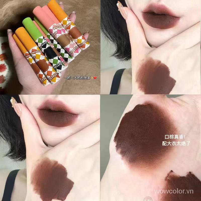 [Hàng mới về] Son kem nhung lì kháng nước lâu trôi 9 màu lựa chọn Hello Style