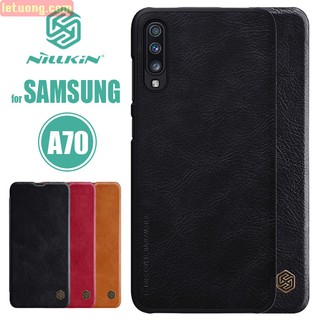 Bao da Samsung Galaxy A70 hiệu Nillkin Qin Leather Case có ngăn để thẻ - Chính Hãng