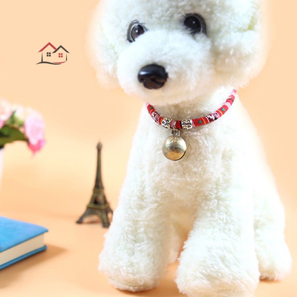 [ free ship ](PET THÁI NGUYÊN) Vòng cổ gắn quả chuông lớn phong cách dân tộc nhiều màu sắc dành cho mèo con/cún cưng