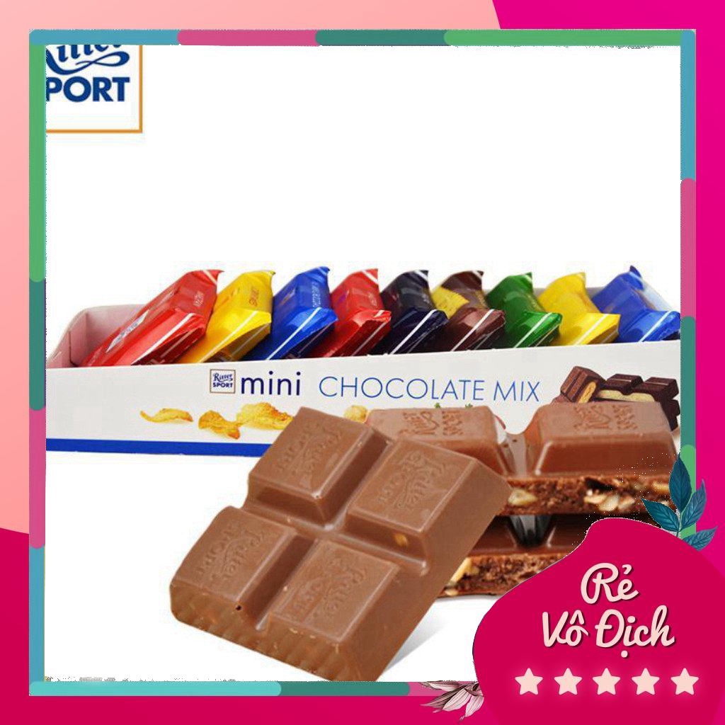 dhtn  Kẹo Socola Ritter Sport mini hỗn hợp 9 chiếc