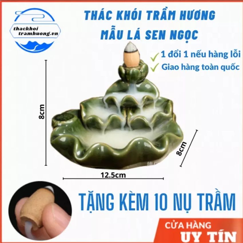 Thác khói trầm hương TẶNG 10 NỤ TRẦM, thác khói Mẫu Lá Sen Ngọc