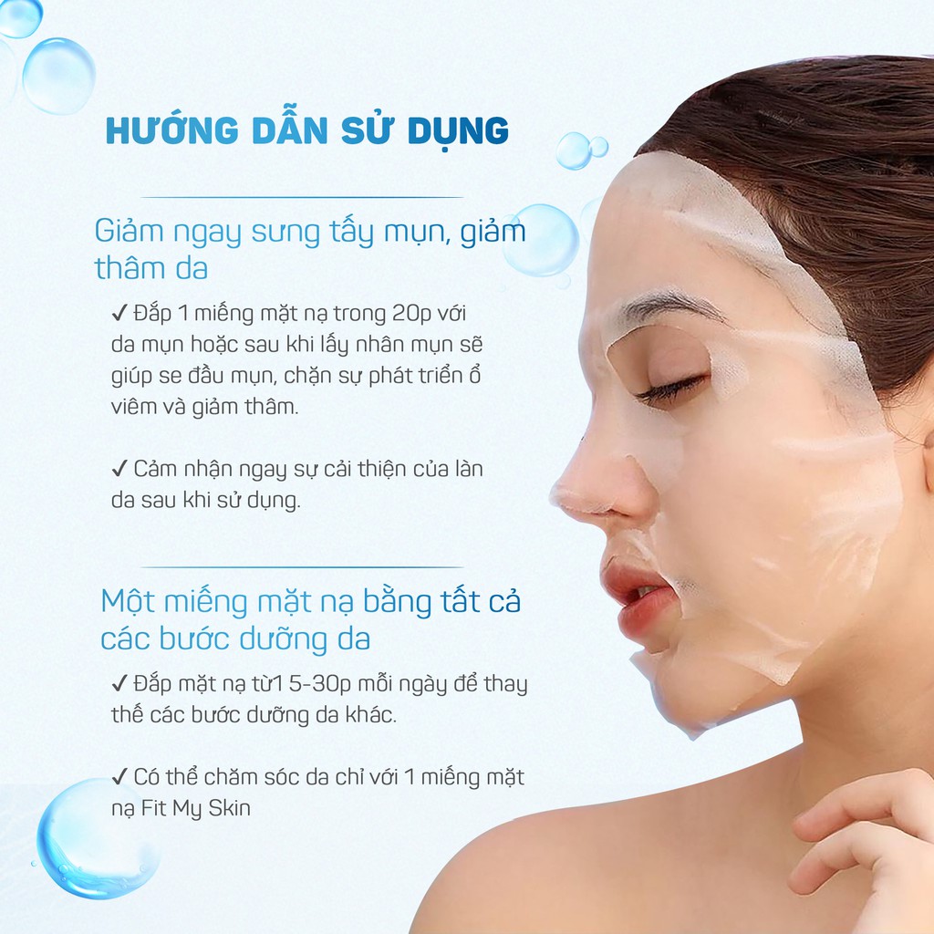 Mặt nạ giấy tinh chất Hydrogen Fit My Skin chính hãng, chăm sóc da mặt và cung cấp độ ẩm cho da