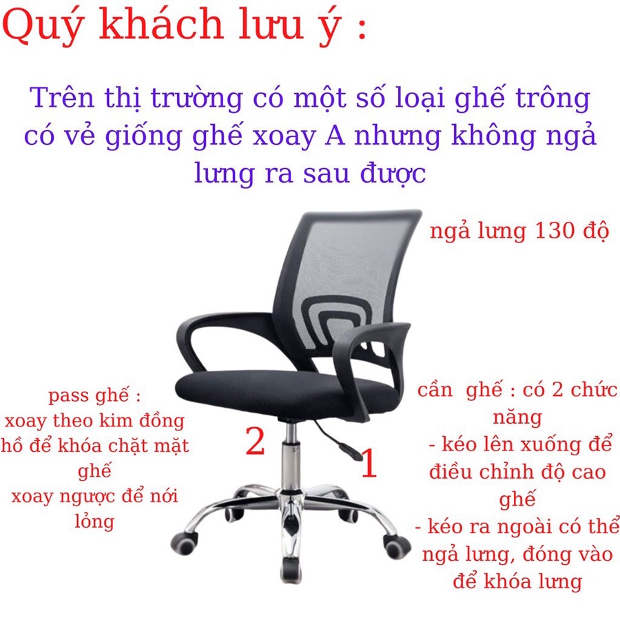 Ghế Văn Phòng Chân Xoay Inox Cao Cấp Giả Rẻ