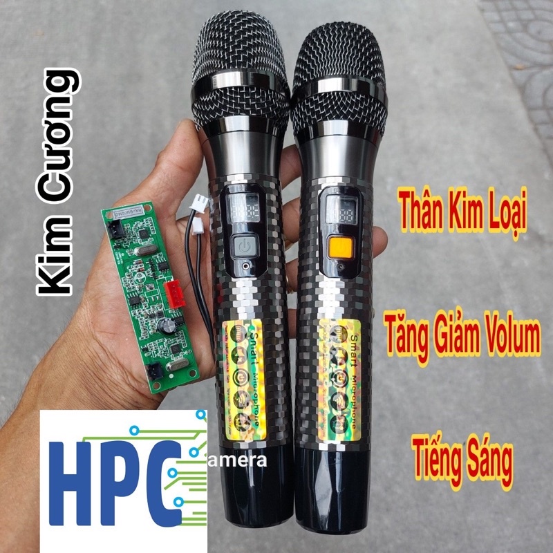 Micro karaoke lắp loa kéo, loa xách tay sóng UHF, tăng giảm volume mic, sóng mạnh, hát nhẹ, chống rít rất tốt