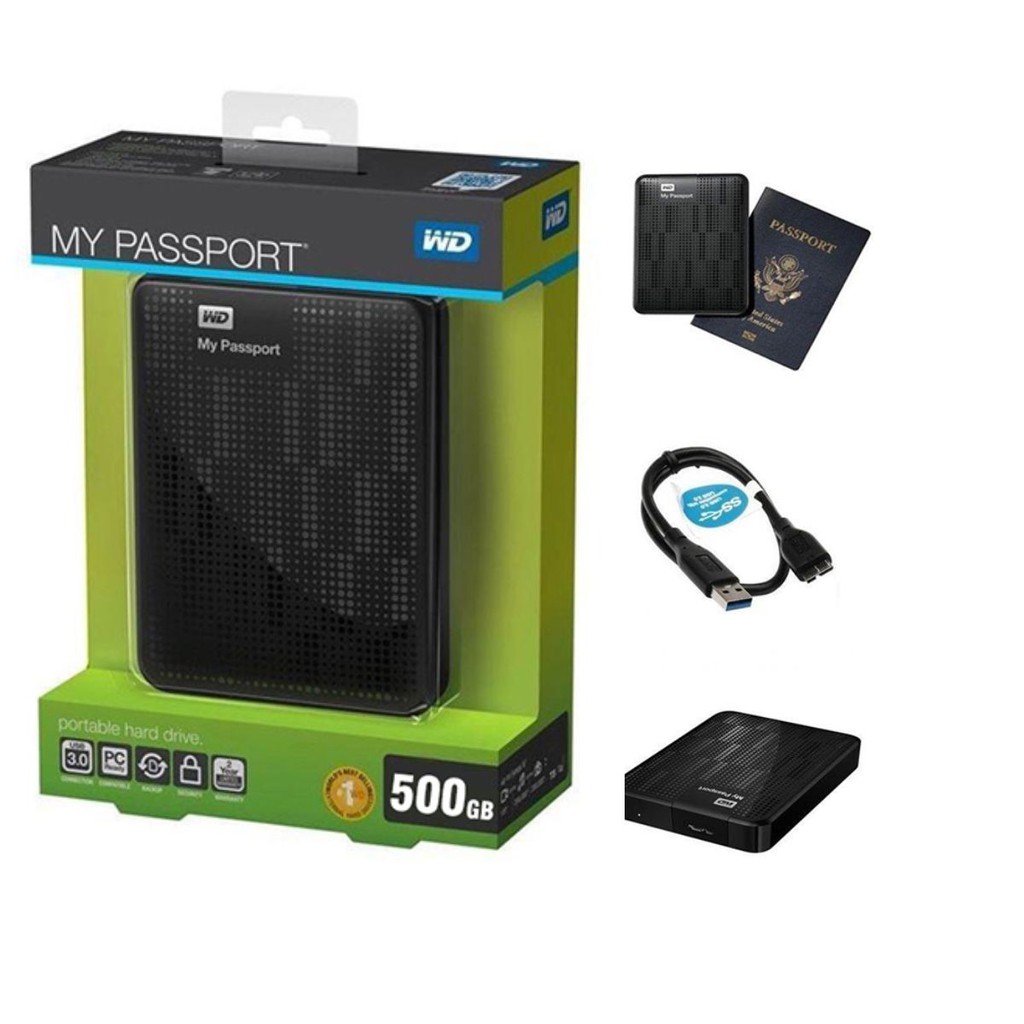 Ổ cứng di động WD PASSPORT 2.5" USB 3.0 500GB/ 1TB - [Bảo hành 24 Tháng] Ổ cứng gắn ngoài ưa chuộng nhất