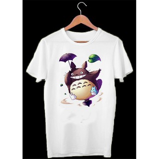 Áo thun Cotton Unisex - Nhân vật Totoro - Chibi - Bay cùng Totoro
