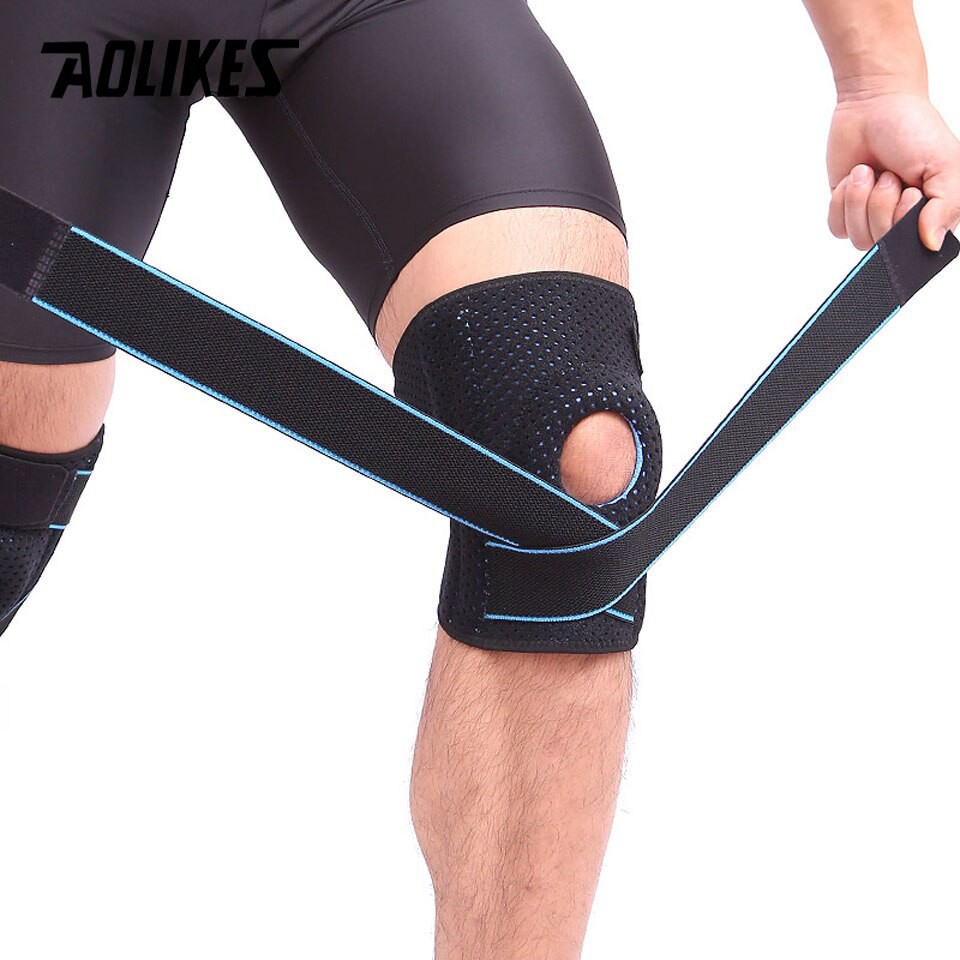 Bộ 2 đai bảo vệ khớp gối AOLIKES A-7908 có lò xo trợ lực cao cấp sport knee pad