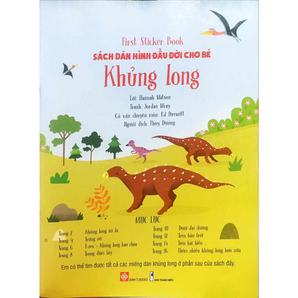 Sách - First sticker book - Sách dán hình đầu đời cho bé - Khủng long