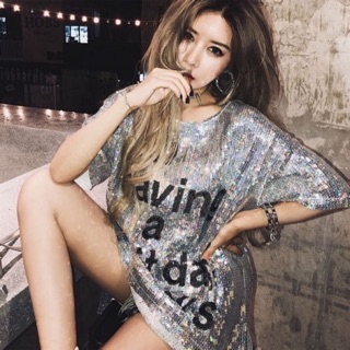 Áo cộc tay lấp lánh 3 màu cực cá tính [Có Sẵn]