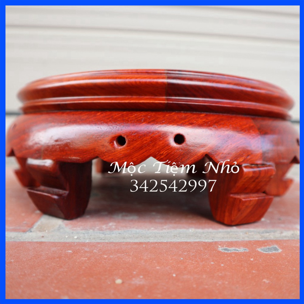 Kỷ tròn đôn chân tròn,đế kê bát hương Cao 9cm gỗ hương