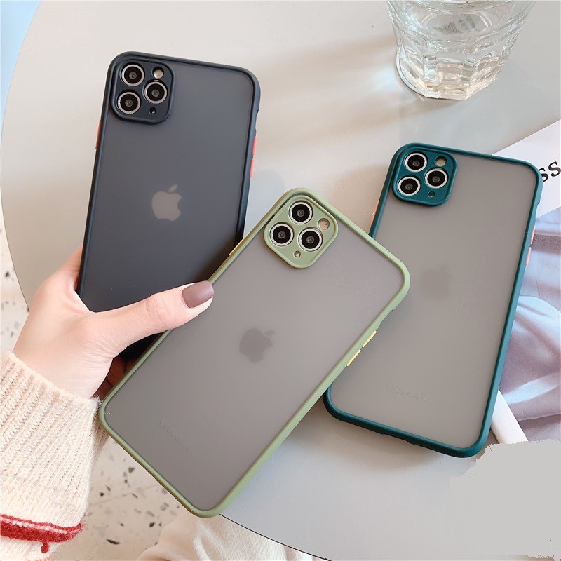 [iPhone] Ốp nhám viền màu bảo vệ camera iPhone 11/ 11 Pro/11 ProMax /6/6 Plus 7/7 Plus/8 Plus/ X/ XS/ XS Max/ XR