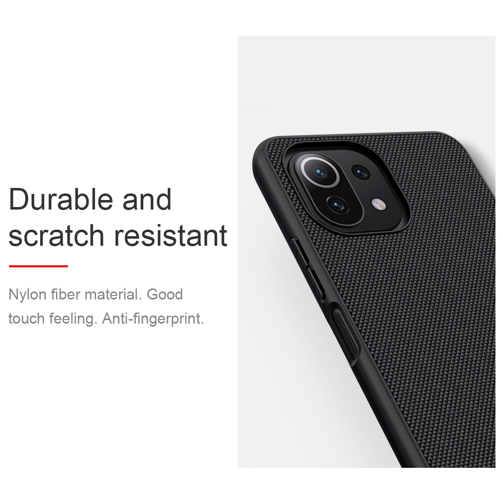 Ốp điện thoại bằng TPU + PC sợi nylon nhẹ siêu mỏng chống trơn trượt Nillkin cho Xiaomi Mi 11 Lite 4G / Mi 11 Lite 5G 5G NE