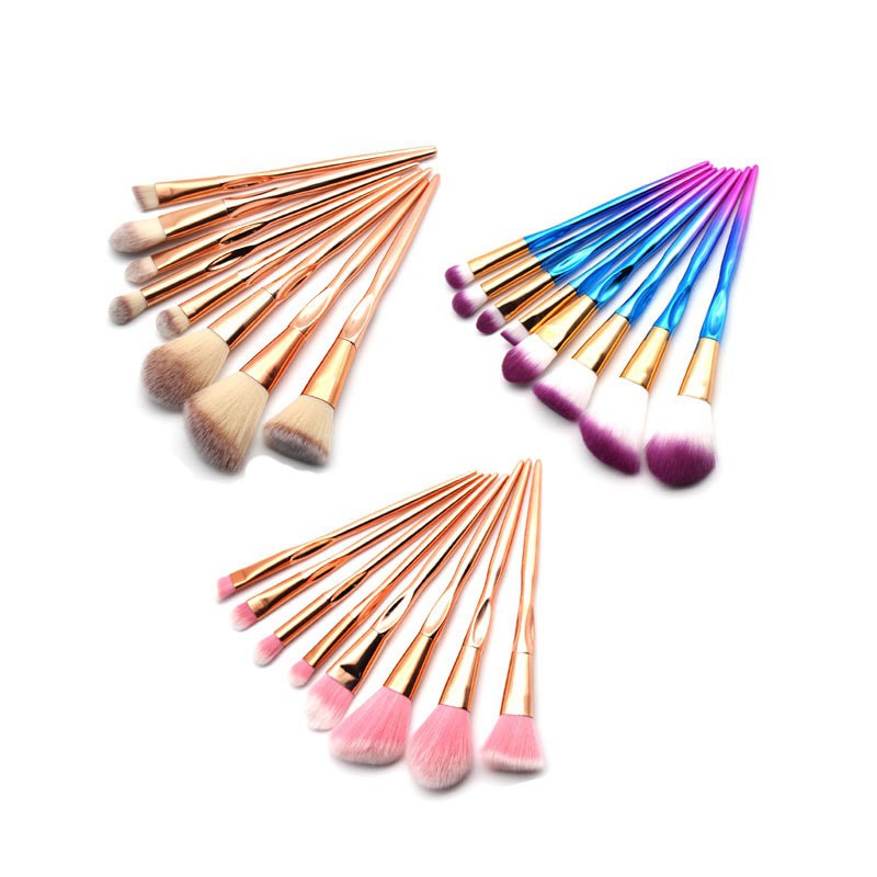 Set 8 cọ trang điểm tán nền đánh mắt khói chất liệu kim loại