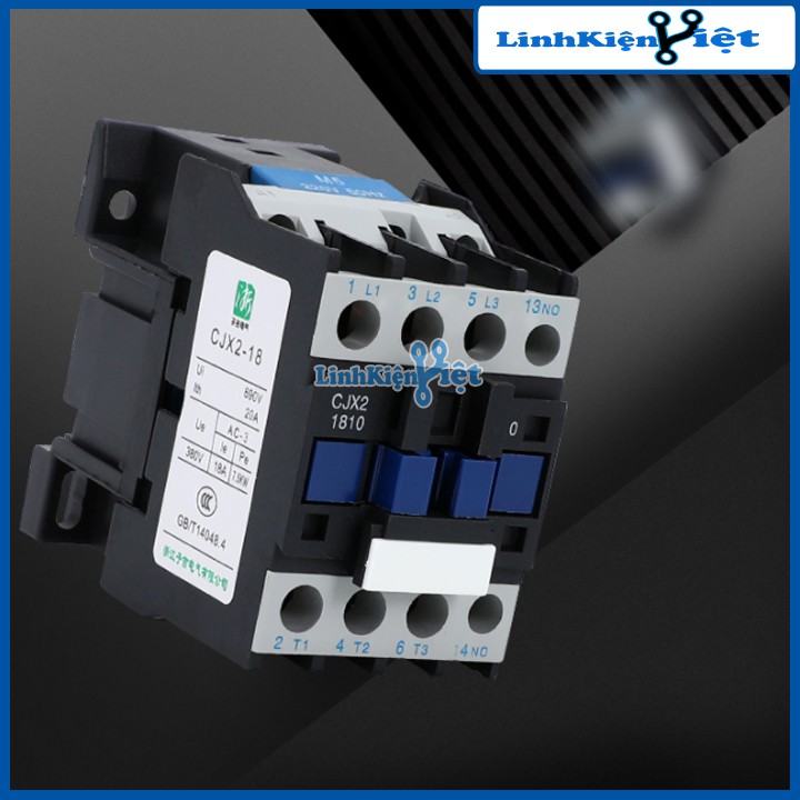 Khởi động từ contactor CJX2 380V 18A vỏ chống cháy, công suất lớn