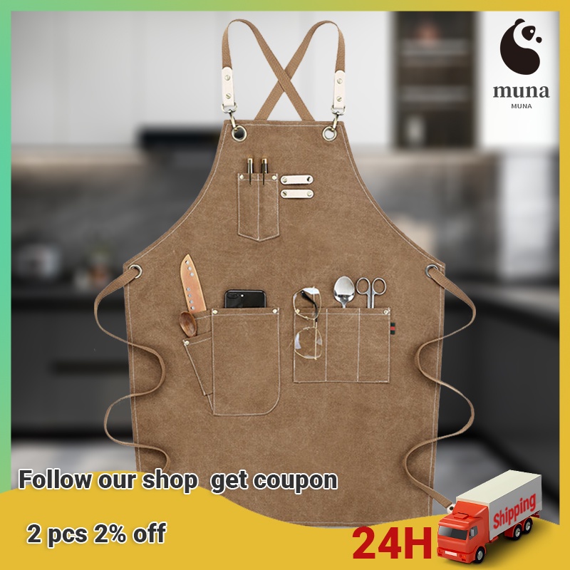 Tạp Dề Không Tay Bằng Vải Canvas Chất Lượng Cao