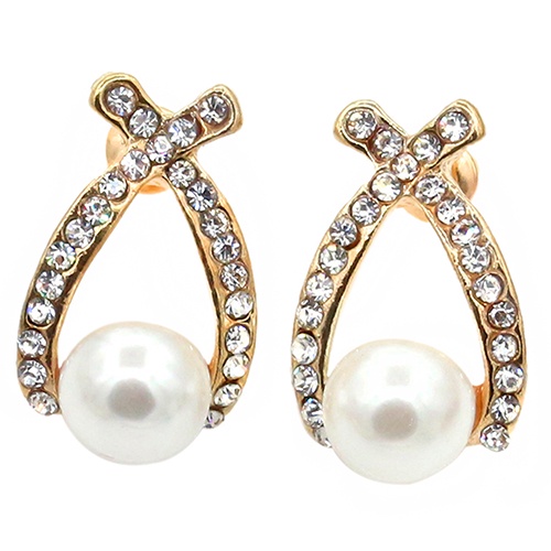 Bông tai trang đính ngọc trai tạo hình độc đáo cho nữ