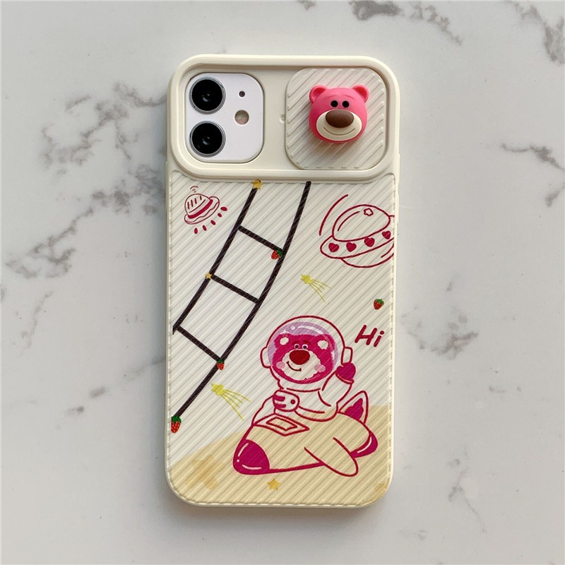 Ốp lưng iphone Gấu Happy Bảo Vệ camera Thích hợp iphone 11,12 pro max,12,12 pro,11 pro max,11 pro,7 plus,7,xs max,8g,G