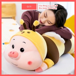 Gấu Bông Heo Ong nằm Hot Trend đáng yêu đủ size, Thú nhồi bông Lợn Ong nằm Cute, Gấu cao cấp Qiji