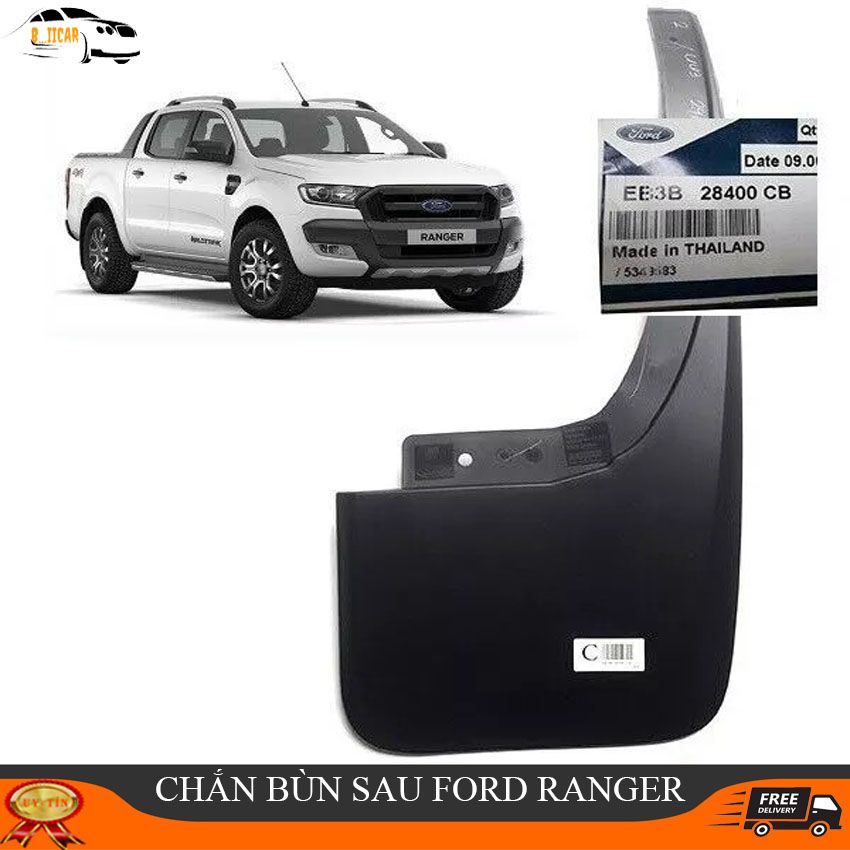Bộ 2 chắn bùn sau Ford Ranger từ 2012 đến 2019 bằng nhựa cao cấp có kèm ốc vít-ĐỒ CHƠI Ô TÔ DUY HIẾU